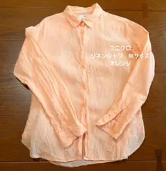 UNIQLO リネンシャツ Mサイズ オレンジ