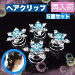 5個セット　ヘアピン　アナ雪　エルサ風　結晶　髪飾り　発表会　仮装　ディズニー