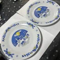 クリスマス プレート 2枚セット 雪景色 サンタクロースのサムネイル