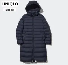 ユニクロ　2Way ウルトラライトダウン ロングコート ネイビー M