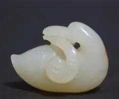 古代 和田玉(ホータン)細工透かし彫り『饕餮文』怪獣玉佩 根付緒締玉提げ物装飾品 古代 和田玉(ホータン)細工透かし彫り『饕餮文』怪獣玉佩 根付緒締玉