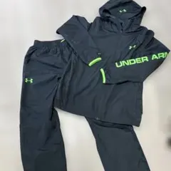 UNDER ARMOUR ジャージ上下セット ブラック/グリーン