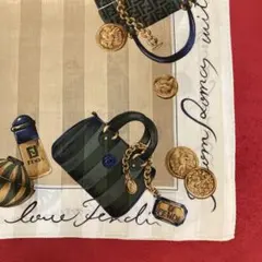 ★《57×57 特大》 FENDI 大判ハンカチーフひざ掛けスカーフ美品