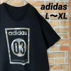 adidas ビッグプリント デカロゴ カモフラ 半袖 Tシャツ ブラック 黒