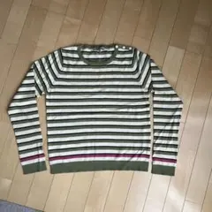 ヒューマンウーマン　綿セーター　ボーダー