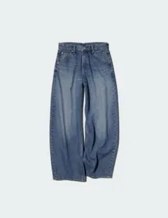 ユニクロ　バギーカーブジーンズ丈短め 25 67 BLUE
