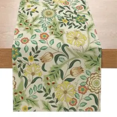 黄緑 花柄 テーブルセンター 食卓 棚 飾り インテリア ダイニング テーブル