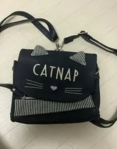 CATNAP 子供 ガールズ 猫耳ミニリュック ショルダーバック ネイビー