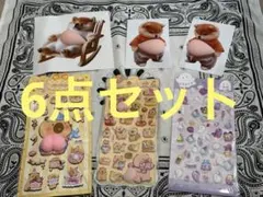6点セット ぷくぷくシール 立体ステッカーデコ シール帳 おしりシール　雑貨柴犬