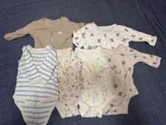 長袖ベビー肌着6枚セット70-80 ロンパース下着 まとめ売り