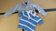 ラルフローレン　長袖シャツと青と白ストライプ ポロシャツ