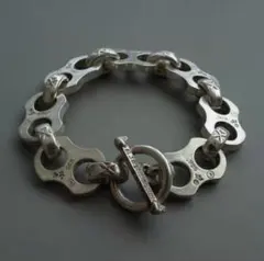 ヴィンテージ　極太　チェーン シルバー925風ブレスレット 長さ24cm メンズ