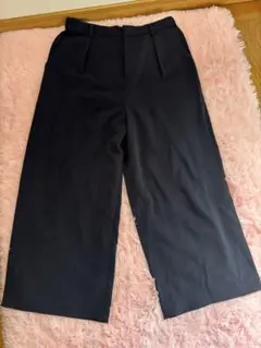 ネイビー ワイドパンツ イージーパンツ