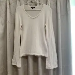 【格安】INDIVI アイボリー Vネックニット 38