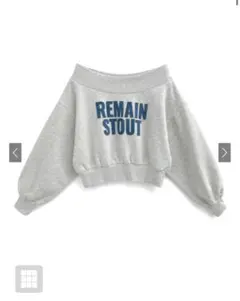 GRL デニムロゴ刺繍オフショルダースウェットトップス[pm527]