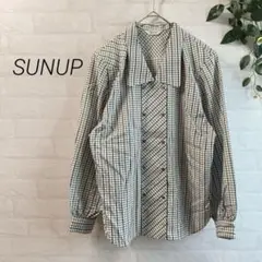 【SUNUP】ダブルボタン チェック柄 シャツジャケット ラメ入り