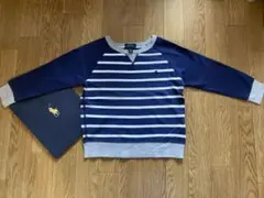 4T 110 RALPHLAUREN スウェット トレーナー ネイビー　ボーダー