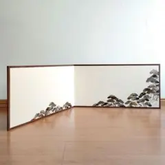 高さ153cm 牡丹図 貼り絵 屏風 二曲 紙細工 和モダン - メルカリ