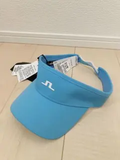 【新品】ジェイリンドバーグJ.LINDEBERG/ロゴ入りサンバイザー/水色♪
