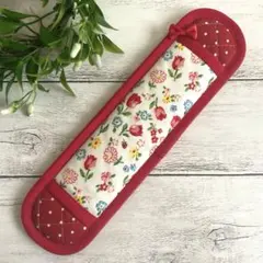 ハンドメイド　水筒肩紐カバー　花　チューリップ　赤