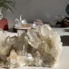 ◆高透明水晶クラスター スターブラリー トマス産(ゼッカ産かも？)虹入り天然石 ◇高透明水晶クラスター スターブラリー トマス産(ゼッカ産かも？)虹