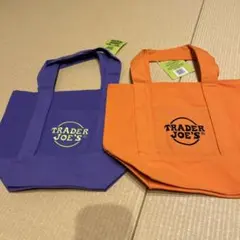 TRADER JOE'S エコバッグ 紫 オレンジ セット
