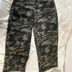 迷彩柄 ワイドデニムパンツ