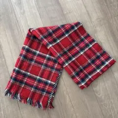 リバーシブルチェックストール 赤