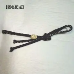 【匿名配送】三分紐&帯留め　紫×白