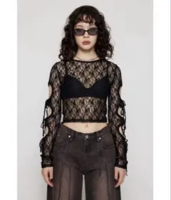 LAGUAGEM レーストップス　2色セット LAGUA GEM | SIDE LACE UP CUT トップス (Tシャツ・カットソー