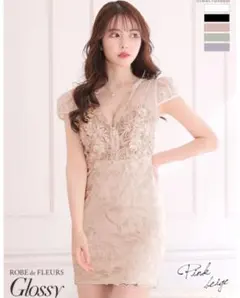 ROBE de FLEURS Glossy 袖あり　ドレス
