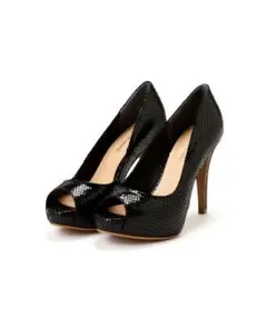 PINKY＆DIANNEピンキーアンドダイアン　オープントゥパンプス　ブラック黒