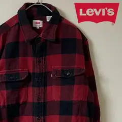 Levi's（リーバイス）ブロックチェック ネルシャツ/S/レッド×ブラック