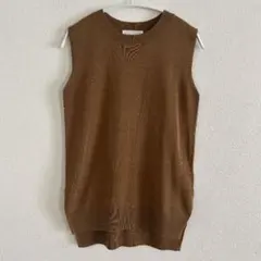 SENSE OF PLACE ノースリーブ ニット ブラウン Fサイズ 上品のサムネイル