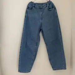 GU デニムパンツ 140サイズ　バレルレッグジーンズ