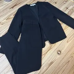 NATURAL BEAUTY BASIC ウォッシャブル スーツ 上下セット 黒