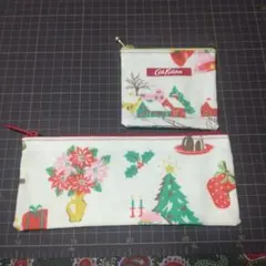 キャスキッドソンラミネートクリスマス生地 ポーチセットハンドメイド