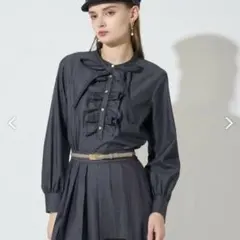 26年 現行品 アナイ ANAYI ライトデニムタック シャツワンピース 36