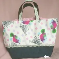 トートバッグ　小鳥柄　ハンドメイド