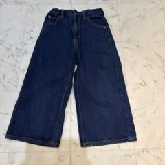 ユニクロ⭐︎濃紺デニム ワイドパンツ 100cm