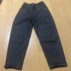 無印良品　木の実から作ったカポック混 デニムバレルパンツ Mサイズ　ブラックのサムネイル