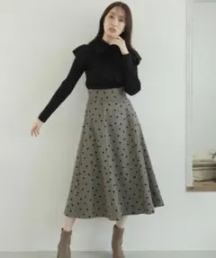WILLSELECTION ドットフロッキースカート Mのサムネイル