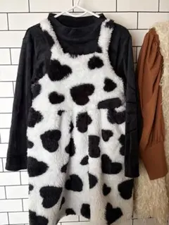 ハート模様 サロペットワンピース 100cm~