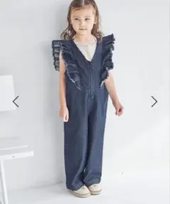 オールインワン　オーバーオール　デニム　ベビー　ペアマノン　ガールズ　90cmのサムネイル