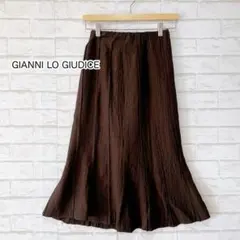 ジャンニロジュディチェ ロングスカート（34）ブラウン 楊柳 イトキン 小サイズ