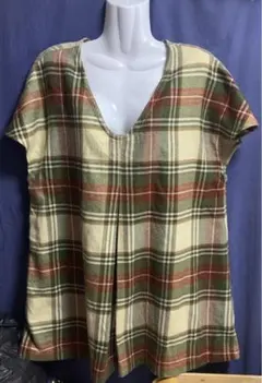 Sunny clouds チェック柄 半袖チュニック　M