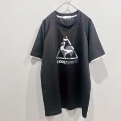 le coq sportif【L】 トレーニングTシャツ メンズ 黒 吸汗速乾