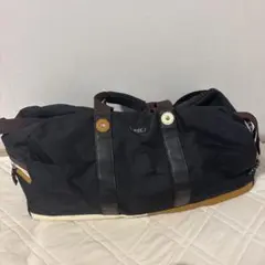 ノーブランド ナイロン×蛇革 パイソンレザー ボストンバッグ 黒 