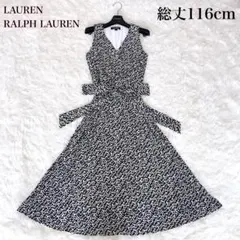 ✨美シルエット♡リボンベルト✨ラルフローレン　カシュクールワンピース　ロング総柄