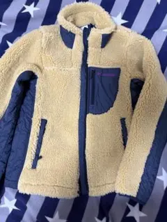 Columbia ボアフリースジャケット ベージュ/ネイビー